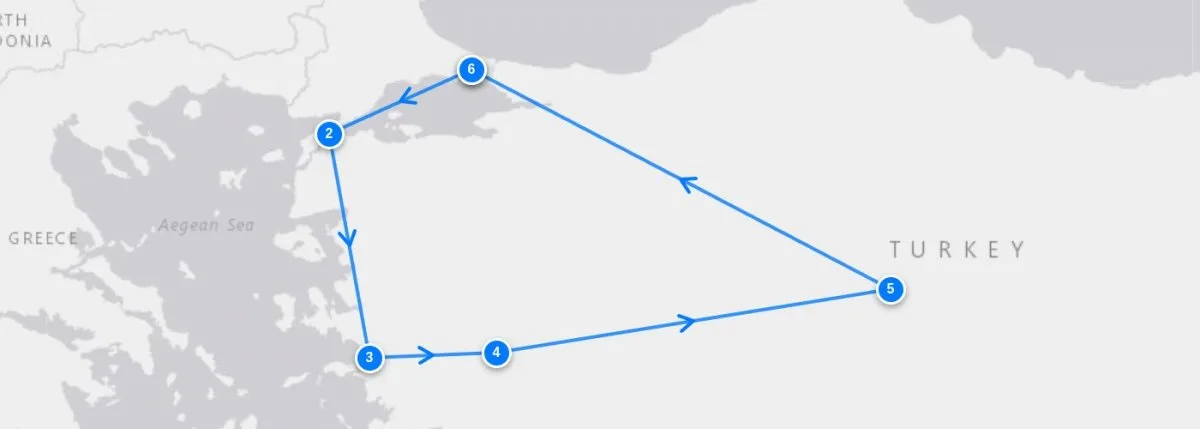 Turkey Adventure route map